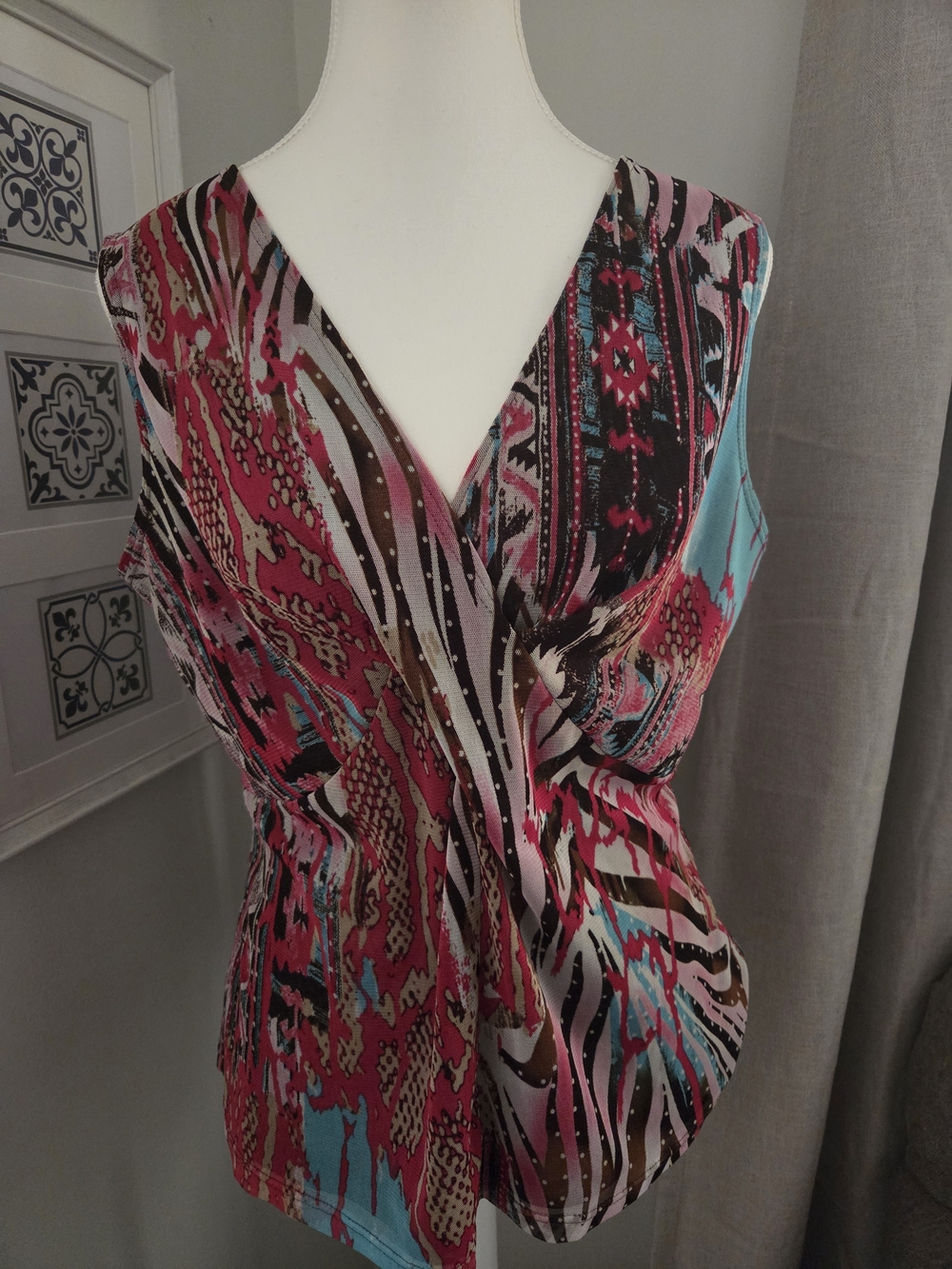 Y2K Tribal Animal Print Dressy Sleeveless Top